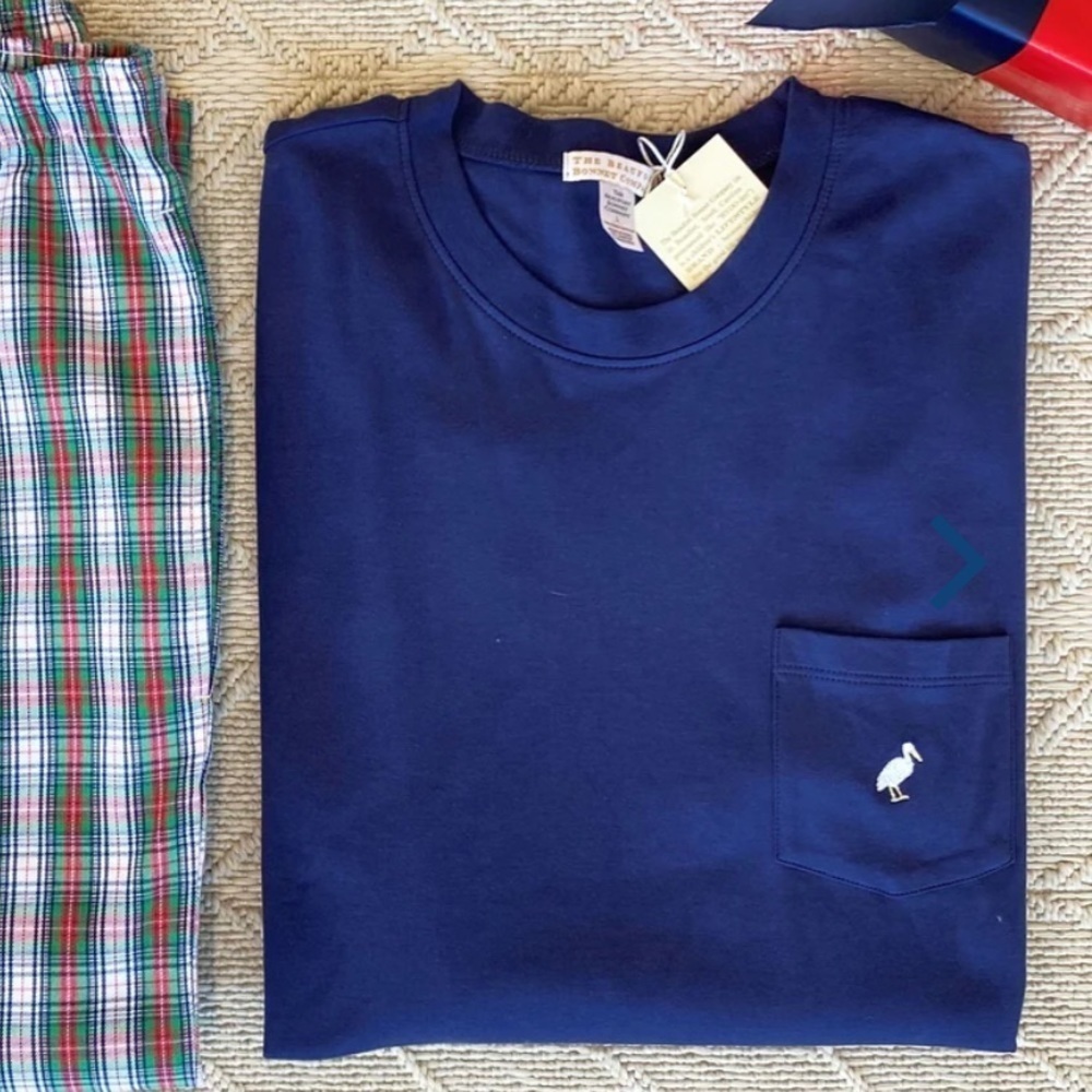 NWT TBBC Men’s L/S Nantucket Navy Carter Crewneck Stork Shirt - Picture 3 of 3